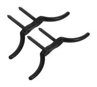 HAPINARY 2pcs Black Stainless Steel Dock Cleat for Boat Rope Fixing with Double Horn Cleat Structure and Screws Included, Enhanced Stability and Easy DIY Installation for Vessel Repairs