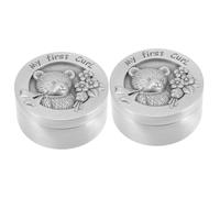 HAPINARY 2pcs Box Tooth Fairy Box for Girls and Boys Metal Keepsake Boy Girl Milestone Born