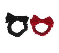 HAPINARY 2pcs Boy Girl's Hair Bands Black Velvet Bowknot Elastic Bands Ponytail Holders for Little Girls Party and Festival Accessories