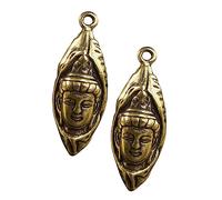 HAPINARY 2Pcs Brass Buddha Head Keychain Pendants for DIY Crafting Durable Key Ornaments with Fine Details for Bag Decoration and Keychains