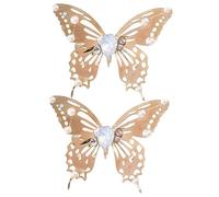 HAPINARY 2pcs Butterfly Barrettes Hair Clips Gold Fairy Barrettes Women Hair Accessories for Wedding Party