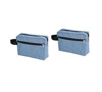 HAPINARY 2Pcs Capacity Handheld Storage Bag Portable Bath Makeup Organizer for Travel Easy Clean Toiletry Pouch Stylish Dual Layer Design Sky Blue