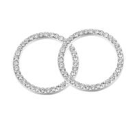 HAPINARY 2pcs Car Push Start Button Cover Rhinestone Decoration Ring Alloy Bling Trim for Vehicle Interior Upgrade Compatible with Multiple Models