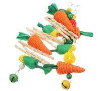 HAPINARY 2pcs Carrot String Plaything Bell, Rope Molar Chew Toys for Small Animals, Rabbit Teething and Hamster Teeth Care, Hanging Bunny Diversion Toys for Hamsters and Rabbits Random Color