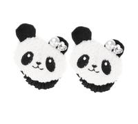 HAPINARY 2pcs Cartoon Panda Hair Ties for Girls High Elasticity Plush Hair Accessories Soft Elastic Ponytail Holders Cute Kawaii for Boys and Girls