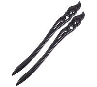 HAPINARY 2pcs Classical Chinese Style Hair Chopsticks Elegant Ebony Hair Sticks for Vintage Updos and Hanfu Accessories for Weddings and Special Occasions