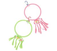 HAPINARY 2pcs Cotton Rope Perch for Birds Hanging Swing Toy Buckle Fun for Parrots and Budgies and Safe Bird Cage Accessories