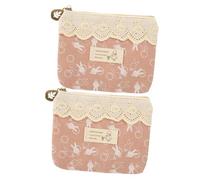 HAPINARY 2Pcs Cute Fabric Sanitary Pad Holder Reusable Period Bag Zipper Multi-Function Tampon Storage Pouch for Girls and Women Delicate Cotton Design
