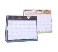 HAPINARY 2pcs Desk Calendar with Twin Wire Binding Standing Flip Monthly Planner for Home Office School English Format with Daily Habit Tracking and Motivational Check In Design
