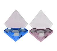HAPINARY 2pcs Diamond Shape Eyelash Extension Box Fluffy Wispy Lashes Storage Portable False Eyelashes Case