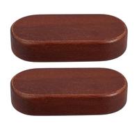 HAPINARY 2pcs DIY Handcraft Base: Walnut Wood Blocks Carving Craft - Oval Shape Unfinished Display Base for Handmade Accessories Car Model Stand