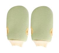 HAPINARY 2pcs Exfoliating Bath Towel Gloves Gentle Shower Mittens for All Skin Types Body Light Green for Smooth Skin Care Routine