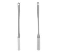 HAPINARY 2pcs Foot Care Tool Foot Scrub Brush Dead Skin Removal Ergonomic Long Handle Soft Silicone Gel Bristles Simple Grey Design Shower Use Suitable for Elderly and Pregnant Women