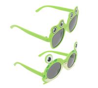 HAPINARY 2pcs Funny Frog Cartoon Sunglasses and Women, Comfortable Fit Abs Material round Frame, Creative 3d Eyeglasses for Indoor Hawaiian Party and Dress