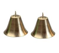 HAPINARY 2pcs Golden Copper Bell Pendants Wind Chimes Accessories for Christmas Party Decorations, Mini 5cm Bells for Wreaths and Holiday DIY