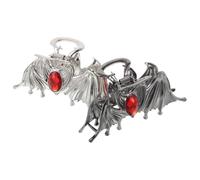 HAPINARY 2pcs Halloween Bat Wing Hair Clips Gothic Decorative Hair Claws Metal Clamp Non-slip Barrette Clips for Women Little Girl