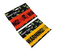 HAPINARY 2pcs Halloween Caution Tape Party Warning Tape in Orange Pe Material for Marking Hazards and Obstacles, for Halloween Party and Haunted Houses Safety
