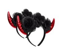 HAPINARY 2pcs Halloween Devil Horn Headband Flexible Comfortable Design Playful Costume Accessory for Parties Gatherings for All Head Hair Band Decor