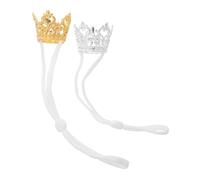 HAPINARY 2pcs Hamster Dress Up Crowns Lightweight Royalty-inspired Headwear for Small Pets Soft Comfortable Fun Photo Props for Birthday Celebrations and Pet Photography