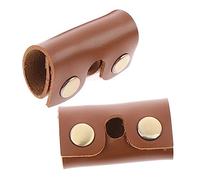 HAPINARY 2pcs Head Protective Covers Brown Faux Leather Anti-scratch Sleeves for Vintage Accessories for Men for Travel and Storage