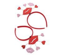 HAPINARY 2pcs Heart Shaped Glitter Hair Bands Romantic Valentine's Day Party Hair Accessories for Women for Photo Shoots and Special Occasions