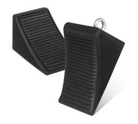 HAPINARY 2pcs Heavy Duty Rubber Rv Wheel Chocks Nonslip Textured Tire Stopper Wedges for Travel Trailers Campers Vehicle Stability Blocks Weather Resistant Portable Wheel Stoppers