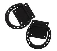 HAPINARY 2pcs Heavy Duty Stable Wall Mount Tie Rings for Horse Hitching - Anti-pull Tie Rings with Screws for Barn and Equestrian Use (11×12.5×5.5cm, Black)