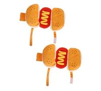 HAPINARY 2PCS Hot Dog Pet Costume for Small Dogs and Cats Cotton Warm Hamburger Outfit for Puppies and Kittens Easy to Wear Funny Halloween and Daily Dress-up Apparel
