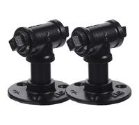 HAPINARY 2Pcs Industrial Style Water Pipe Cabinet Door Handles, Vintage Iron Wardrobe Pulls for Cupboard and Drawer, Rustic Loft Kitchen and Furniture Hardware