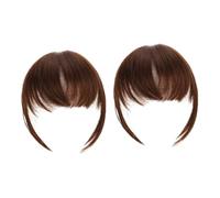 HAPINARY 2pcs Ladies Fake Bangs Clip in Hair Extensions for Women Party Highlights Hair Pieces