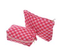 HAPINARY 2pcs Large Makeup Bag Set Travel Cosmetic Bag Storage Small Pouches for Organization Checkered Pattern