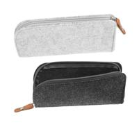HAPINARY 2pcs Lihit Lab Large Capacity Pencil Case Teen Stationery Bag Felt Pencil Pouch Zipper Storage for School