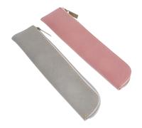 HAPINARY 2pcs Lihit Lab Pencil Case Aesthetic Pencil Pouch for Girls Leather Pen Bag Zipper Slim Box Cute for Women