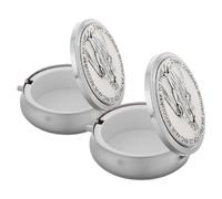 HAPINARY 2pcs Mini Zinc Alloy Rosary Box for Catholics Portable Religious Keepsake Case for First Communion Confirmation Small Jewelry Organizer for Rosary Storage and Devotional Gifts