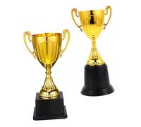 HAPINARY 2pcs Miniature Gold Trophy Cups with Sturdy Base for School Competitions Corporate Events and Personal Displays Sports Award Prizes for Soccer Results