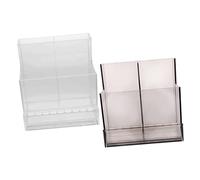 HAPINARY 2pcs Nail Drill Bit Holder Organizer Box with Multi Compartment Storage for Manicure Tools Transparent and Black Nail Supplies Stand for Drill Bits Display and Tidy Countertop