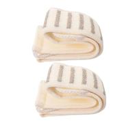 HAPINARY 2pcs Natural Linen Exfoliating Back Scrubber for Shower Extended Stretchable Body Scrub Towel with Pull Strap Deep Cleansing Wash Cloth for Men and Women