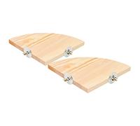 HAPINARY 2pcs Natural Wooden Parrot Perch Platform for Bird Cage Climbing Stand for Cockatiels Parakeets and More Easy to Install Bird Training Accessory
