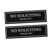 HAPINARY 2pcs No Soliciting Signs Self Adhesive Acrylic Door Plaques for Front Door Business Office High Visibility No Soliciting Decals Preventing Unwanted and Solicitation