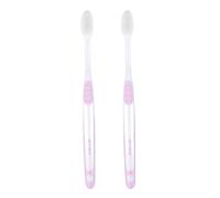 HAPINARY 2pcs Oral Care Toothbrushes for Pregnant Women, Simple Design Pink Toothbrushes with Firm Grip, Portable Function, PP & TPR Construction for Sensitive Gums
