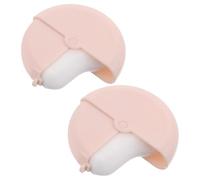 HAPINARY 2Pcs Pink Rotating Foundation Makeup Brushes with Lid, Flat Wave Applicator for Liquid and Powder Foundation, Portable Cosmetic Face Brushes for Travel and Daily Use