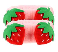HAPINARY 2pcs Pink Supple Facial Cleaning Headbands Made of Soft Cloth, Preventing Ear and Head, Lightweight round Hairbands Suitable for Taking a Bath or Face Cleaning