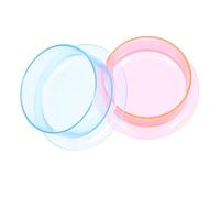 HAPINARY 2Pcs Plastic Pet Feeder Bowls for Pets Hamster Reptile Food Holder Water Dish Anti-spill Design Compact Rabbit Squirrel Feeding Supplies Blue Pink