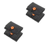 HAPINARY 2Pcs Portable Essential Oil Storage Bag Small Felt Essential Oil Pouch for Travel Durable Organizer for Aromatherapy Bottles Grey Color Convenient and Lightweight Design