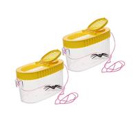 HAPINARY 2pcs Portable Household Critter Containers with Ventilation Yellow Insect Observation Boxes for Outdoor Exploration Educational Bug Viewer Feeding Supply for Cognitive Development