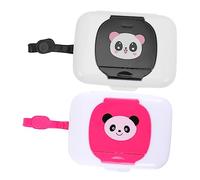 HAPINARY 2pcs Portable Wipe Dispenser Case Travel-Friendly Wet Tissue Holder for Diaper Bag Lightweight and Refillable Panda Design Black Red