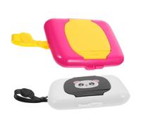 HAPINARY 2Pcs Portable Wipes Dispensers Compact Wet Tissue Boxes with Cover for Bedroom Nursery Kitchen Lightweight Small Tissue Case for Travel and Stroller Use Purple Black Random Style