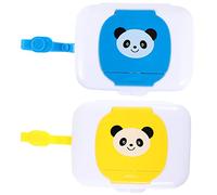 HAPINARY 2pcs Portable Wipes Holder Cute Panda Wet Tissue Dispenser for Outdoor Use Compact and Lightweight Design for Crib Stroller Kitchen and Bathroom Storage