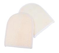HAPINARY 2Pcs Premium Dual-Side Exfoliating Bath Skin Care Mitts with Loofah Sponge for Gentle Dead Skin Removal and Massage Body Scrub Gloves for Men Women