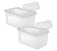 HAPINARY 2pcs Refillable Wipes Dispenser Box with Lid PP Material Portable Lightweight Wet Tissue Holder for Nursery Crib Stroller and Home Use